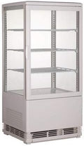 CombiSteel Boîtes de conservation, 68 L, Blanc, Vitrine Réfrigérée 4 Faces Vitrées he - - - R600A
