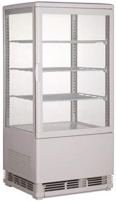 CombiSteel Boîtes de conservation, 68 L, Blanc, Vitrine Réfrigérée 4 Faces Vitrées he - - - R600A