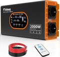FT feiteeng onduleur, 2000 W, 12 V, 220 V, Noir/Blanc, Convertisseur Pur Sinus, transformateur avec 2 Prises CA