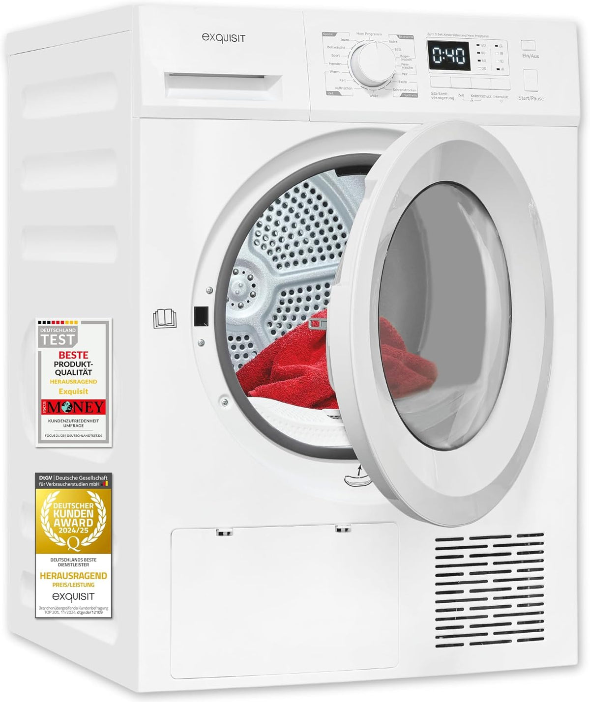 Exquisit Sèche-linges avec pompe à chaleur, 10 kg, Blanc