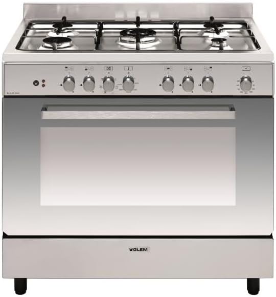 GLEM Cuisinières, 104l, Argenté, Piano De Cuisson Mixte 5 Feux Inox - GE960CBIX2