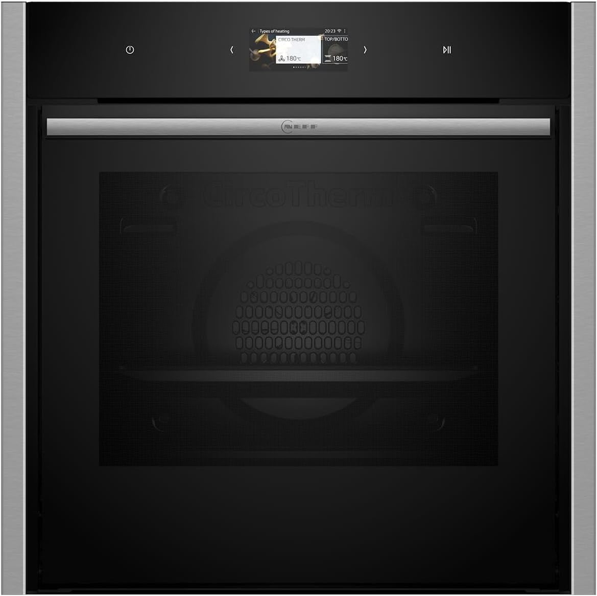 Neff Fours encastrables, 60 x 60 cm, Noir, CircoTerm, Slide and Hide B64CS71N0, Stainless Steel, Full Touch TFT Colour and Graphics Display