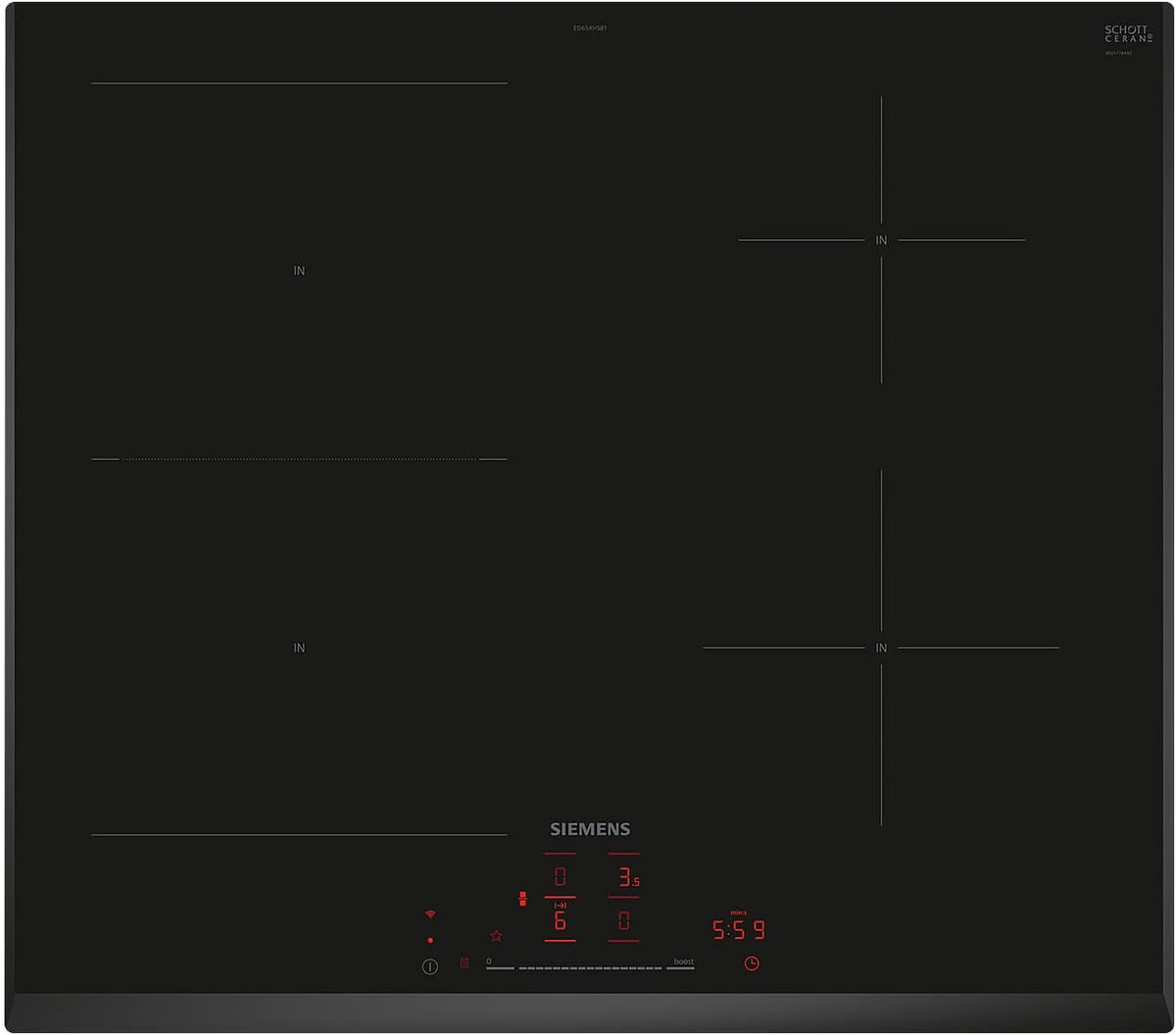SIEMENS table de cuisson, Noir, ED65KHSB1E Plaque de cuisson à induction autonome