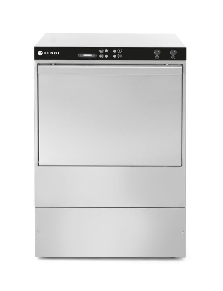 HENDI lave-linge, 50x50 cm, 400 V, 6600 W, 570x600, 830 mm, Argenté, Lave-vaisselle industriel, commande électronique