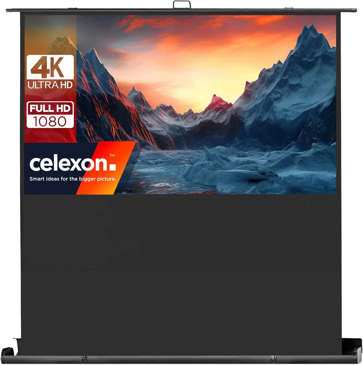 celexon Écrans de projection, 200x113 cm, Noir, Ultramobil Plus Pro écran Pull-up 85', Écran pull-up portable 4K Full HD à installation rapide