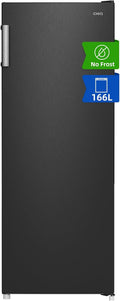 armoire CHiQ, 166 L, Noir/Argenté, Congélateur NoFrost Porte Réversible Noir (FSD166NE4E), Acier Inoxydable
