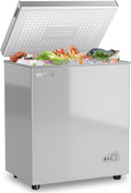 YASHE Congélateurs, 150 L, 45 dB, Gris, Congélateur coffre, pose libre, 2 paniers amovibles, 6 niveaux de température
