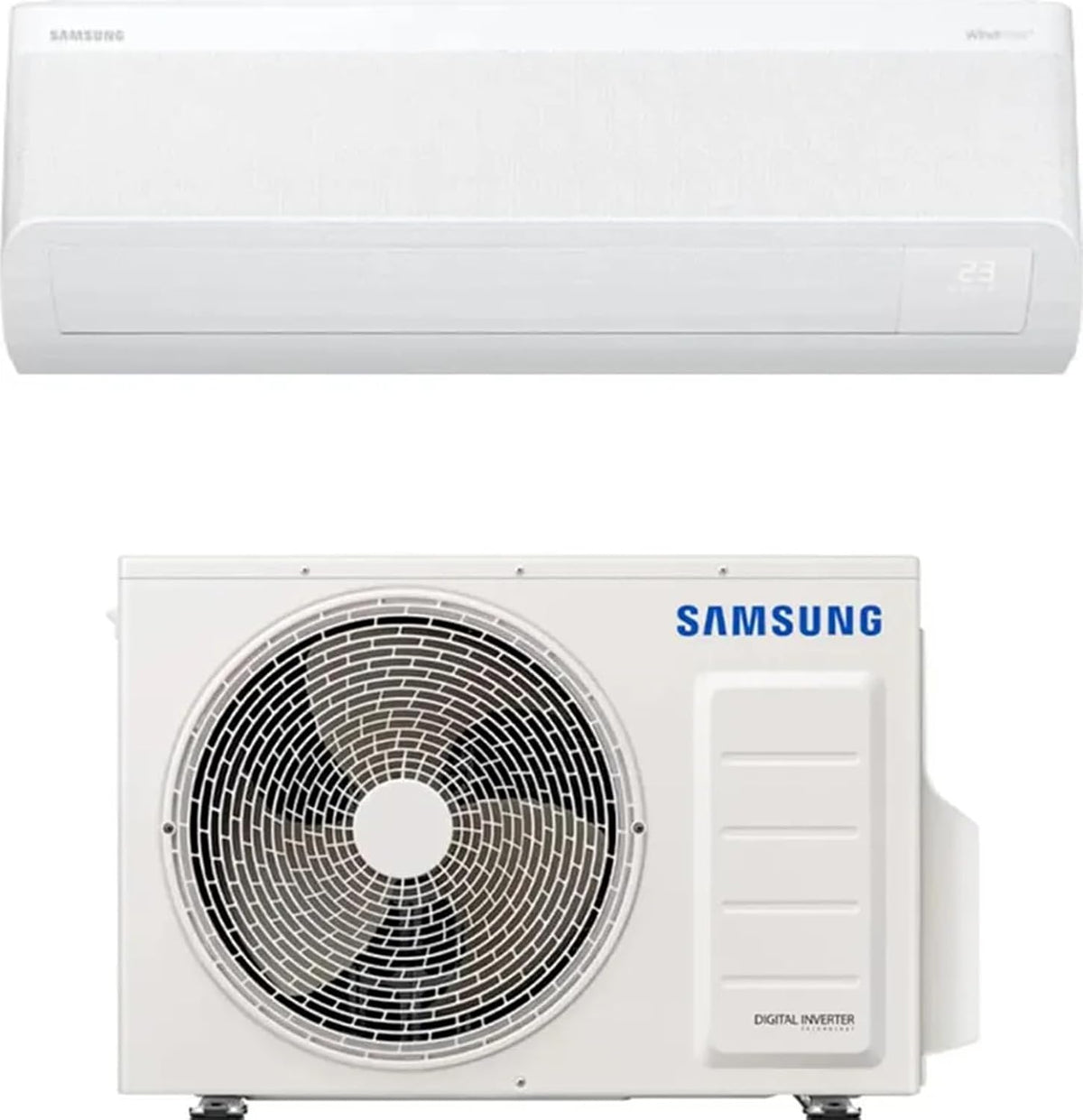 Climatiseurs split Samsung, 12000 BTU, Noir, WindFree Comfort S2, SmartThings et AI, AR60F12C1AWNEU+AR60F12C1AWXEU