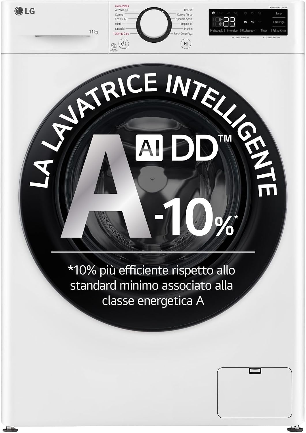 LG lave-linge, Blanc, libre installation F4R3011NSWB AI DD Steam