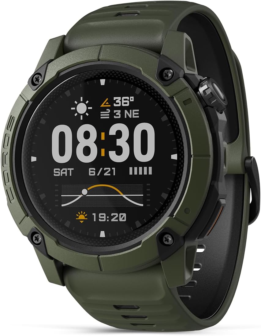 COROS Montres connectées, Vert, Nomad Montre GPS Outdoor Robuste, écran MIP 1.3'