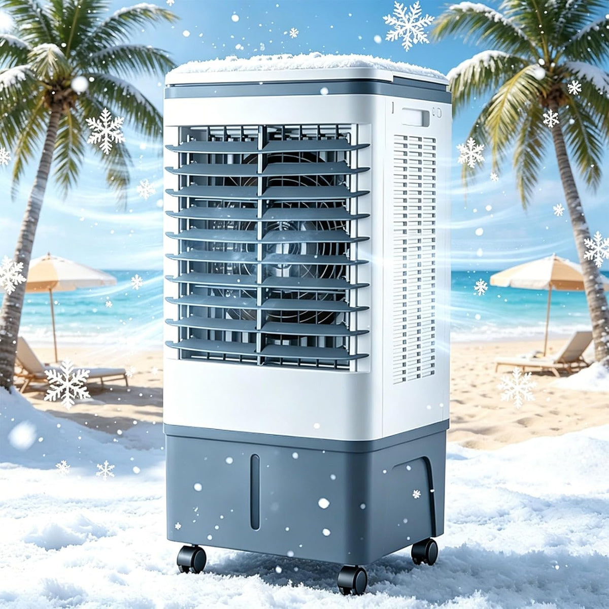 GYLRFA climatiseur portable, 375 x 330 x 780 mm, 80 W, 110–127 V CA ou 220–240 V CA, 50/60 Hz, Blanc