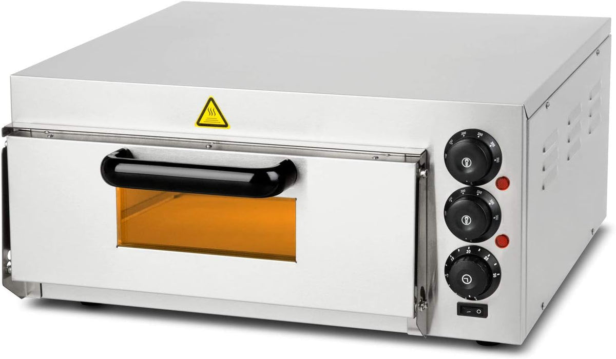 vertes four à pizza, 2000 Watt, 2000 W, Argenté, électrique, four en pierre en acier inoxydable avec pierre réfractaire