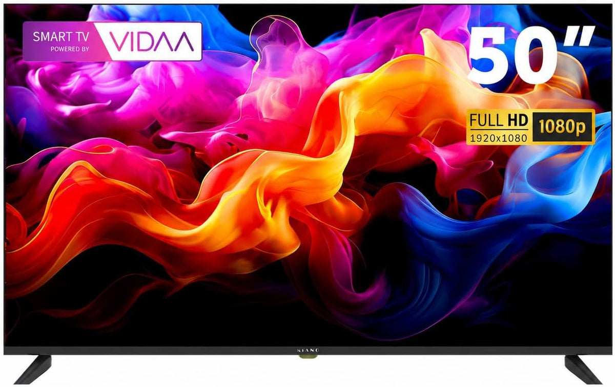 KIANO téléviseur, 50 Pouces, Noir, Elegance - TV, Smart TV VIDAA Full HD, Bluetooth, Dolby Audio, DVB-T2/S2