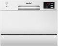 Comfee Lave-vaisselles compacts, Blanc, 6 programmes, écran LED, démarrage retardé et fonction de lavage en heures non pointues