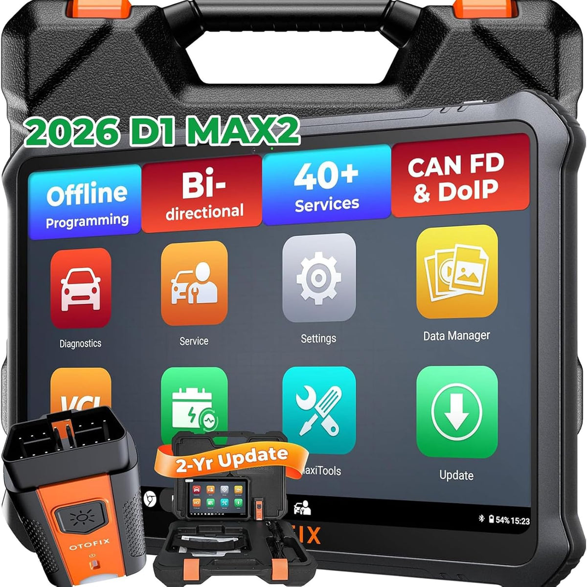 OTOFIX Outils diagnostics pour système de moteur OBD-II, Bleu/Noir, D1 Max Outil de Diagnostic Voiture, Codage ECU