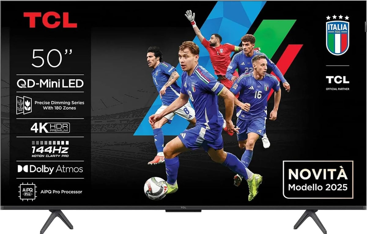 TCL téléviseur, Noir, TVC MINILED 50 UHD 144HZ SMART TV BT WIFI DOLBY ATMOS QUANTUM DOT