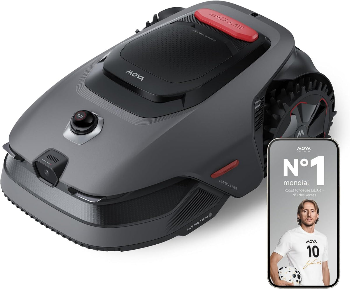 MOVA Tondeuses robot, Noir/Gris, LiDAX Ultra 800 Robot Tondeuse sans Fil périphérique