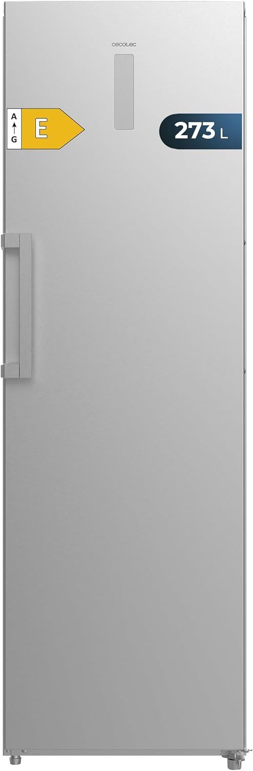 Cecotec réfrigérateur, 273 L, 185 cm, Argenté, Congélateur Vertical de Bolero CoolMarket UF 273 Inox E. de Hauteur