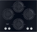 Hotpoint Tables de cuisson, 7300 W, 51 cm, Noir, - QS61S/BK Plaque Gaz 4 Foyers en Verre - Encastrable