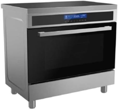Continental Edison Cuisinières, 90 cm, Argenté, Cuisinière à induction - - CECPI9060IXD - 5 foyers - - Silver