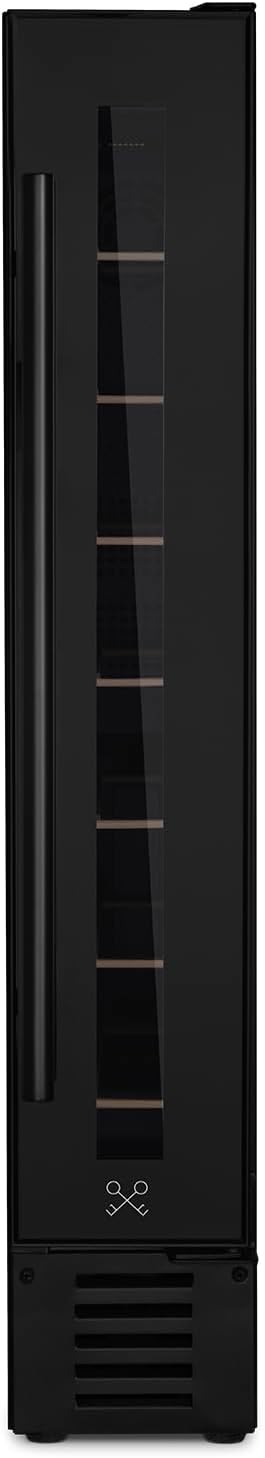 LES PETITS CHAMPS Caves à vin autoportantes, 22 L, 22 L, Noir/Argenté, Cave à Vin Encastrable 7 Bouteilles CAVSEB7 Black Edition