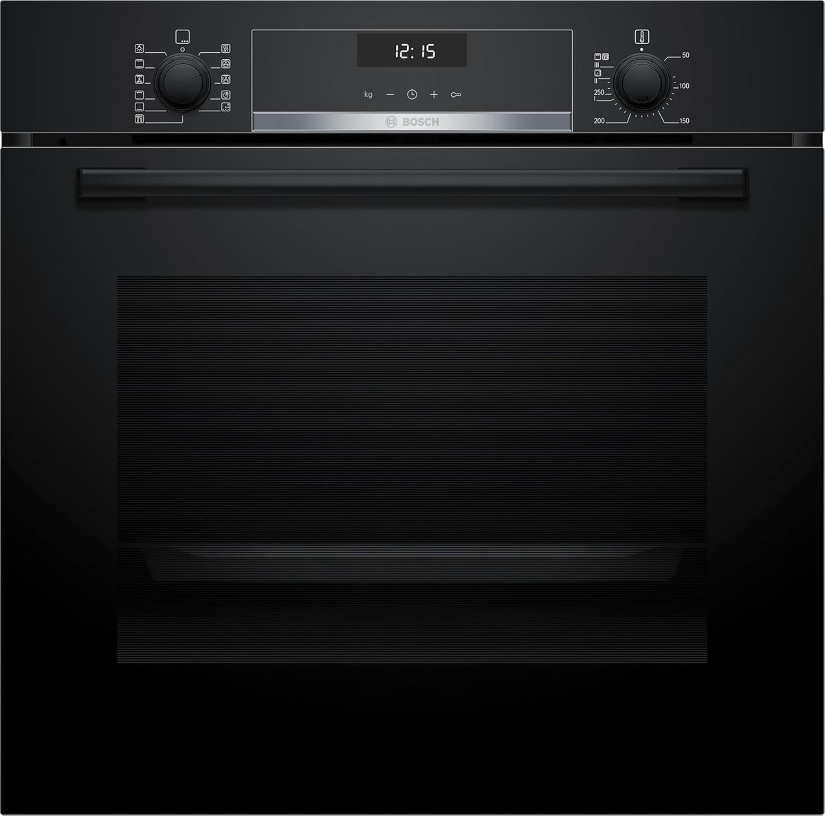 Bosch four encastrable, Noir/Blanc, HBG557EB3 Série 6, Boutons push-pull, HotAir 3D, Nettoyage CleanCoating