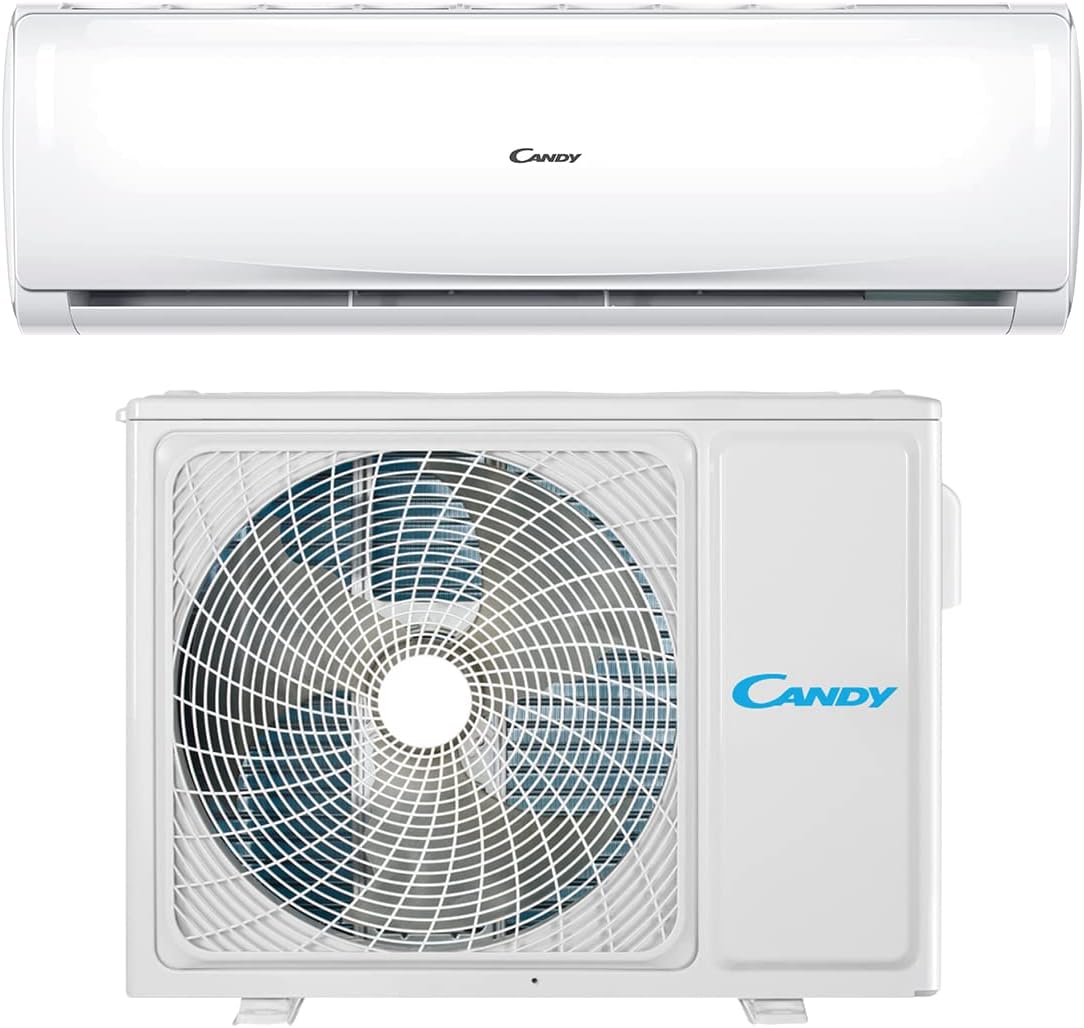 CANDY Climatiseurs muraux, 9000 Btu, Blanc, Climatiseur Smart Linea Pura, pompe à chaleur air chaud, auto-nettoyage