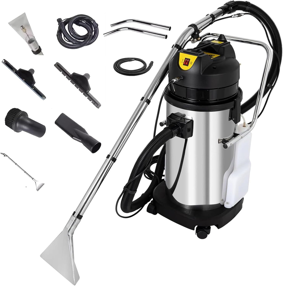 Naturalpowev nettoyeur de tapis, 40 L, Gris/Noir, Shampouineuse, Aspirateur injecteur extracteur