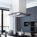 Cervaline Hottes aspirantes, 90 x 53 x (56-111) cm (l x P x H), 90 cm, 756 m, 22 kg, acier inoxydable + verre trempé + aluminium, argenté
