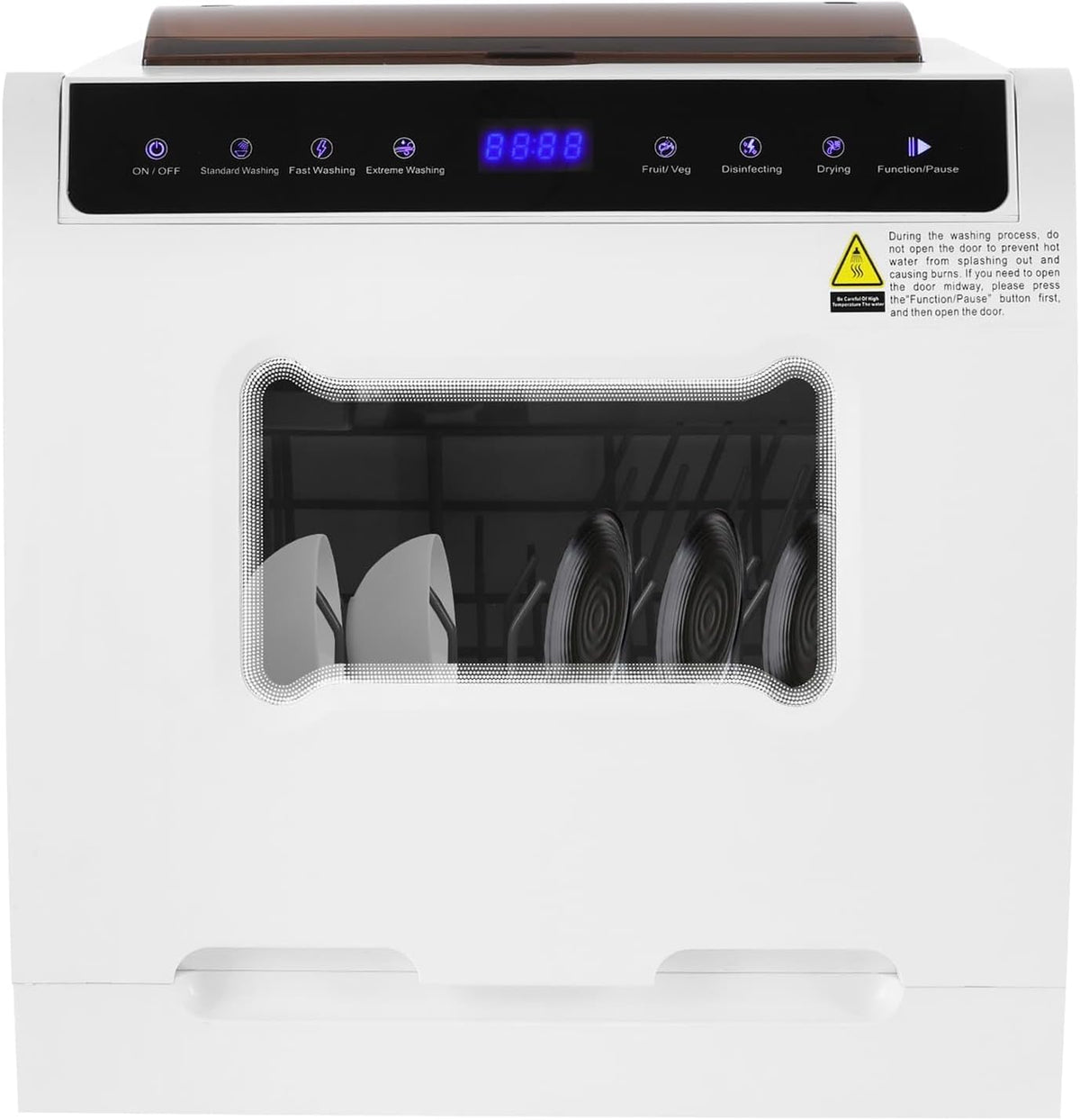 RjcdOPL Lave-vaisselles compacts, 46x41x46 cm, Blanc, Mini Lave-vaisselle de Table, 5 Programmes (Standard/Rapide/Intensif/Fruits/Désinfection)