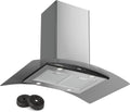KLARSTEIN hotte aspirante, 7 x 90 x 60 cm (HxLxl), 90 cm, 90 cm, 600 m, Noir/Argenté, Silencieuse, Cuisine avec Lampes LED