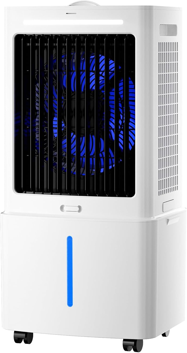climatiseur portable Vankaria, 8000 BTU, Blanc, Sans Évacuation, 3 Vitesses, Télécommande Incluse, Minuterie 1-12 Heures