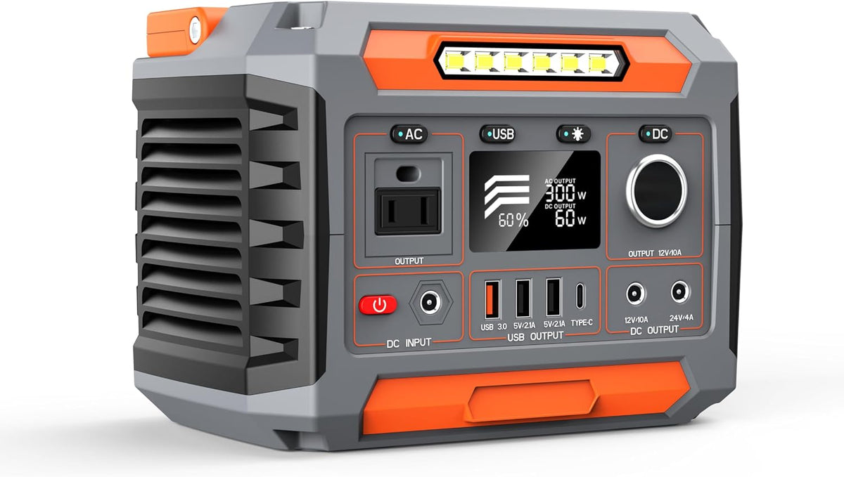 RIDAEX Groupes éléctrogènes, 300 W, Gris/Noir, Station de Recharge d'urgence à Domicile, Portable, Conduite Autonome