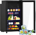 Merax mini réfrigérateur, 76 l, 70 l, 6 l, Noir, autonome, réfrigérateur de + congélateur, étagères réglables