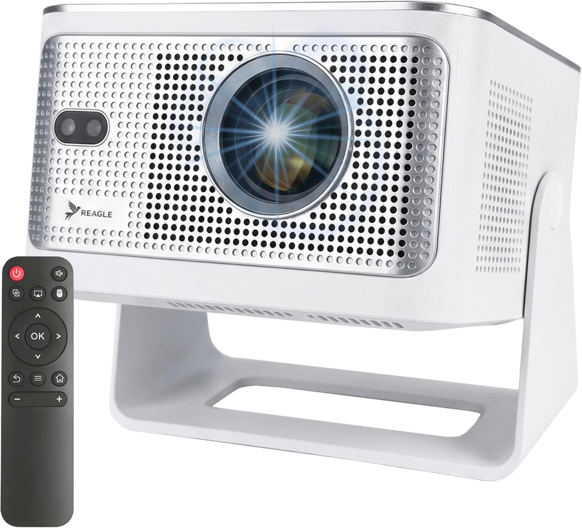 Reagle téléviseur, Noir, R-MOVIELUM-P41 Vidéoprojecteur Full HD 1080p 8K Upscaling, 900 ANSI LED Projecteur Portable 140'