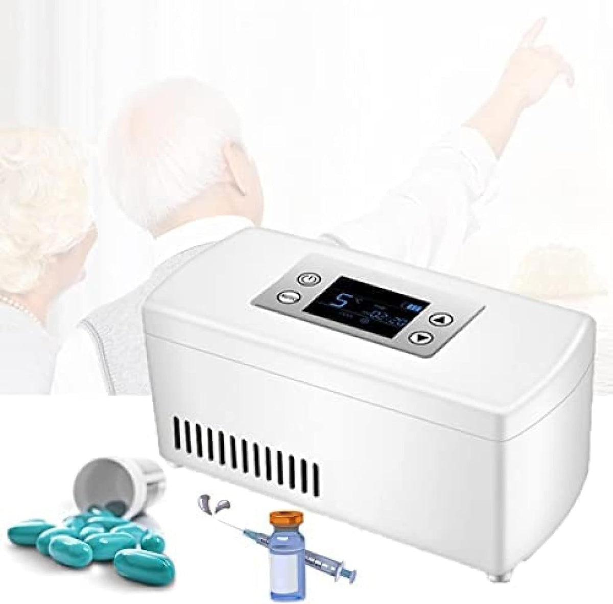 réfrigérateur, Noir, médical pour insuline, contrôle intelligent de la température 2-8 ℃, écran LCD HD