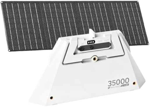 Elfcam panneau solaire, 127,75 Wh, 40 W, 75 W, 65 W, Blanc/Noir, - Kit Autonomie Starlink Mini, Batterie Clip-on avec Support Intégré