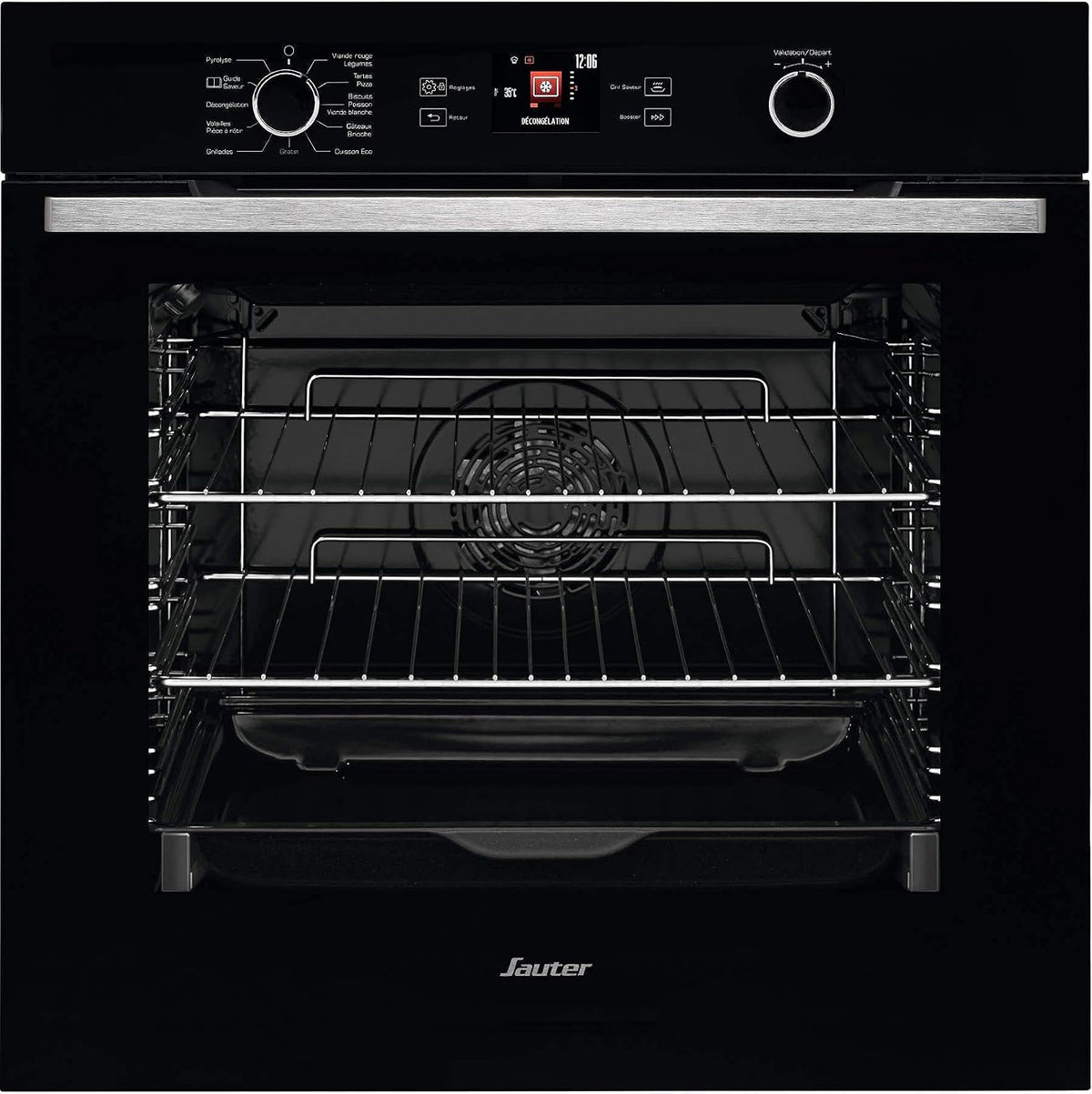 Sauter Fours encastrables, 73l, 60 cm, Noir, Four Intégrable Multifonction A+ Pyrolyse - SOP5585B