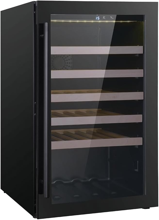 CombiSteel Caves à vin autoportantes, L 485 x P 600 x H 820 mm, 118 L, Noir, Cave à Vin 49 Bouteilles Zone