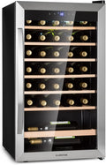 KLARSTEIN réfrigérateur, Noir, Cave a Vin, à Vin avec Porte en Verre, Cave à de Vieillissement, Prosecco, Ecran Tactile