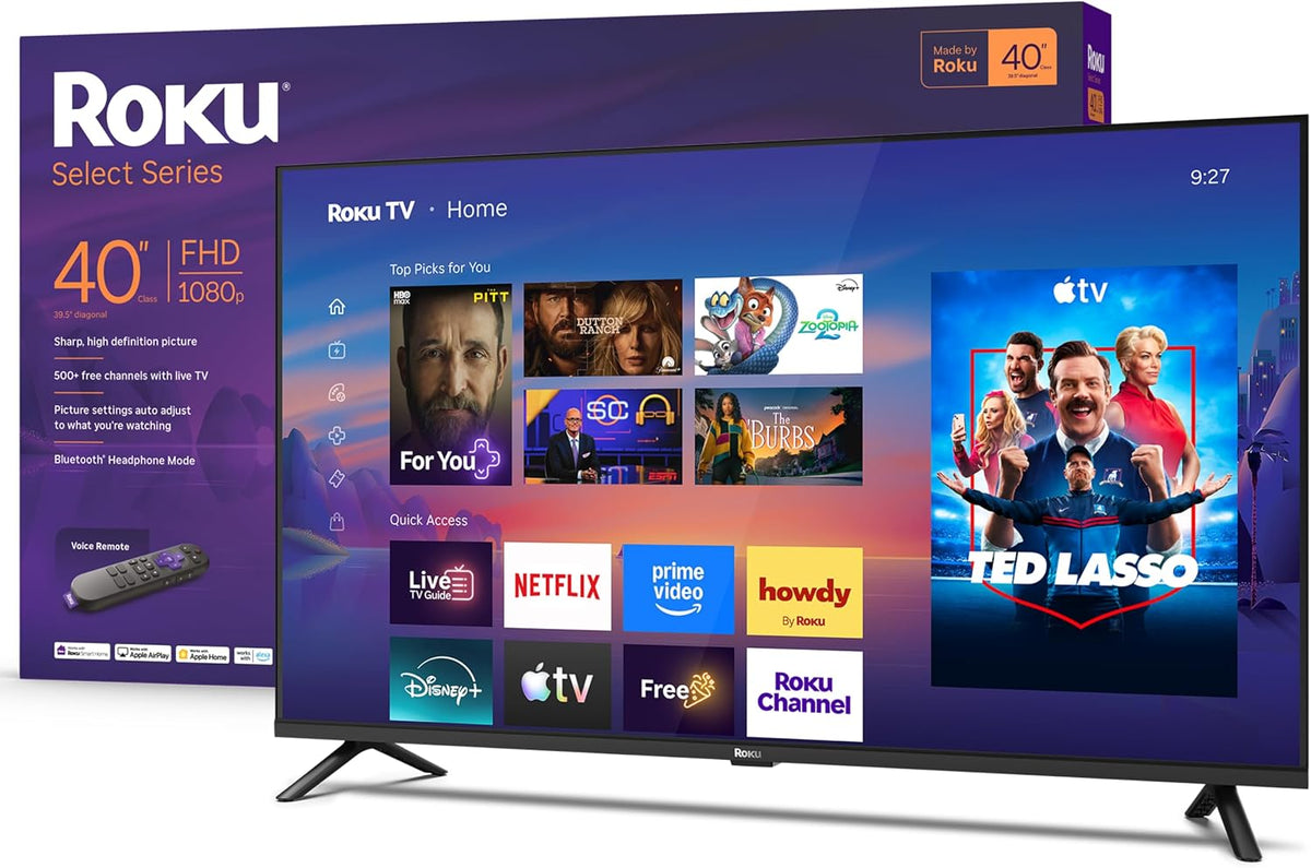Roku téléviseur, Noir, Smart TV, télécommande vocale, écran Plat, Streaming d'actualités locales, Sports et Films