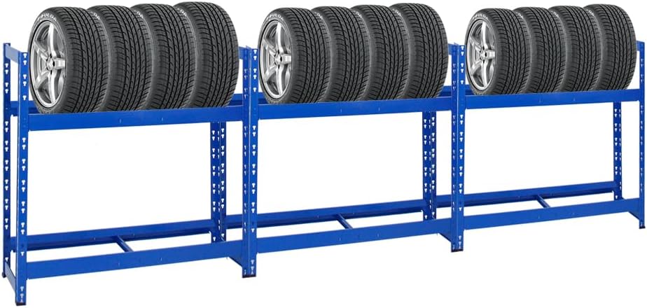 PROREGAL Étagères de rangement, Bleu/Noir, Mega Deal 3X Étagère à pneus Tiger