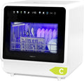 magicplux Lave-vaisselles posables, Noir, Lave-vaisselle 6+2 Programmes, Départ différé de 24 heures, 5 Couverts