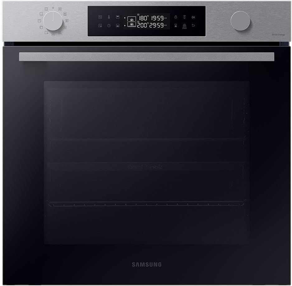 Samsung Fours encastrables, 1200 W, 76 L, Argenté, Horno Pirolítico Dual Cook Acero inoxidable (NV7B4450VAS/U3)