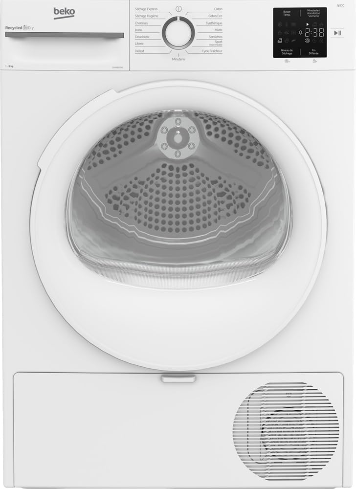 Beko Sèche-linges avec pompe à chaleur, Noir, D3H18D01 W