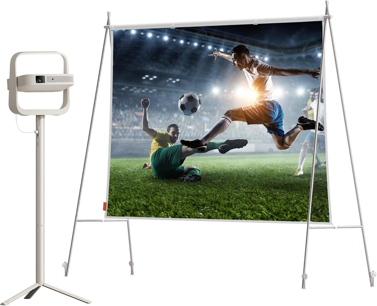 xGIMI téléviseur, Noir, Vidéoprojecteur Elfin Flip Plus Pack Complet, 1080P Full HD, Léger et Fin, Projecteur + Support Batterie + Écran 70'