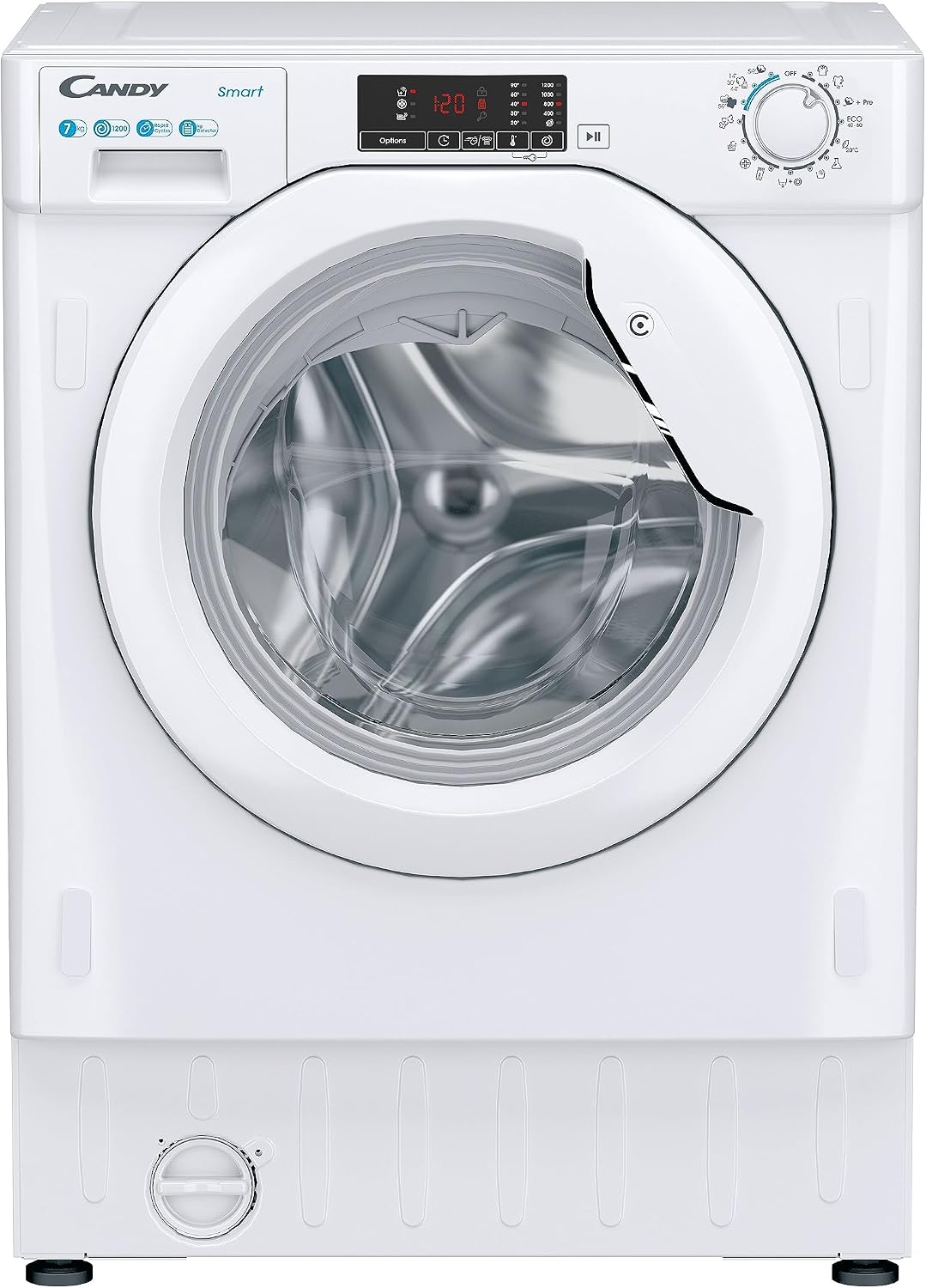 CANDY lave-linge, Noir, Lave linge encastrable CBW 27 D1E-S 7 kgs, 1200tr/mn