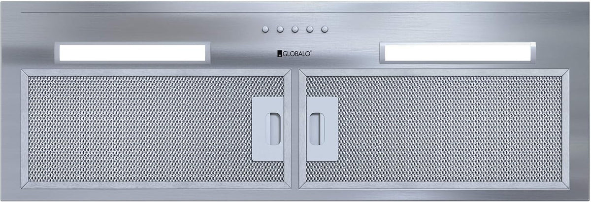 GLOBALO hotte aspirante, Argenté, Hadario 80.2 hotte de cuisine en acier, Module de ventilation, installation sous meuble