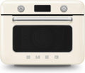 Smeg Cuiseurs vapeurs électriques, 1800 W, Noir/Argenté, Mini Four Combiné COF01CREU, 10 Fonctions de Cuisson
