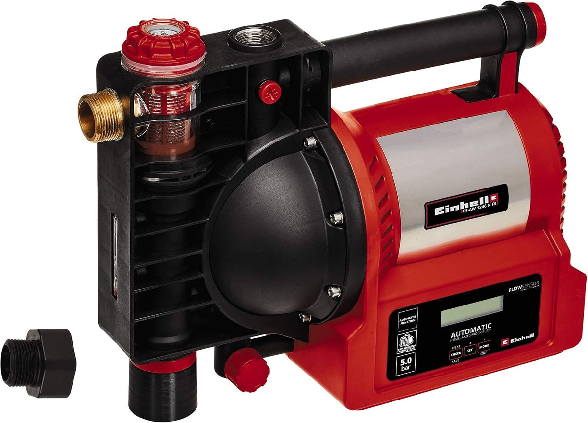 Einhell Pompes d'arrosage, Noir/Rouge, Pompe d'arrosage automatique GE-AW 1246 N FS